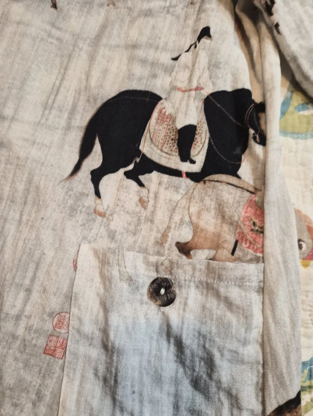 Soft Surroundings Song Dynasty top/ tunic size Large Horses - Picture 6 of 9